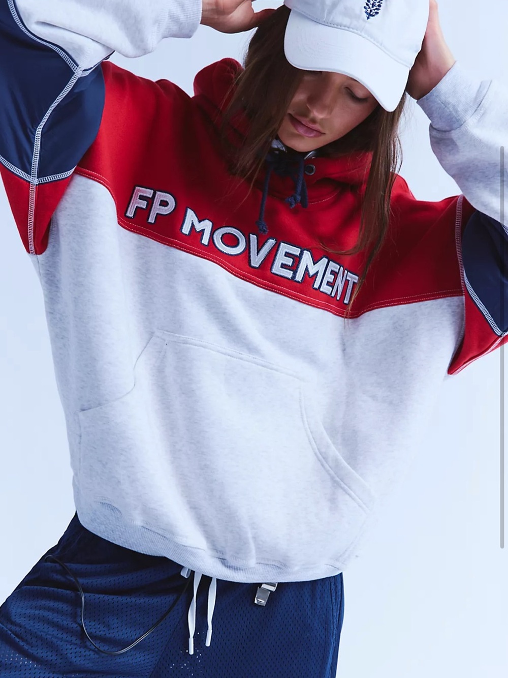 Free People Final Call Colorblock Logo Hoodie